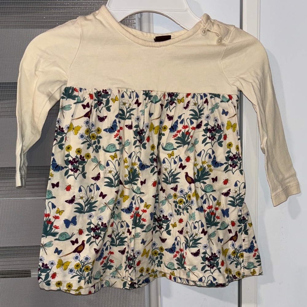 Tea Collection Cream Floral Long Sleeve Tee